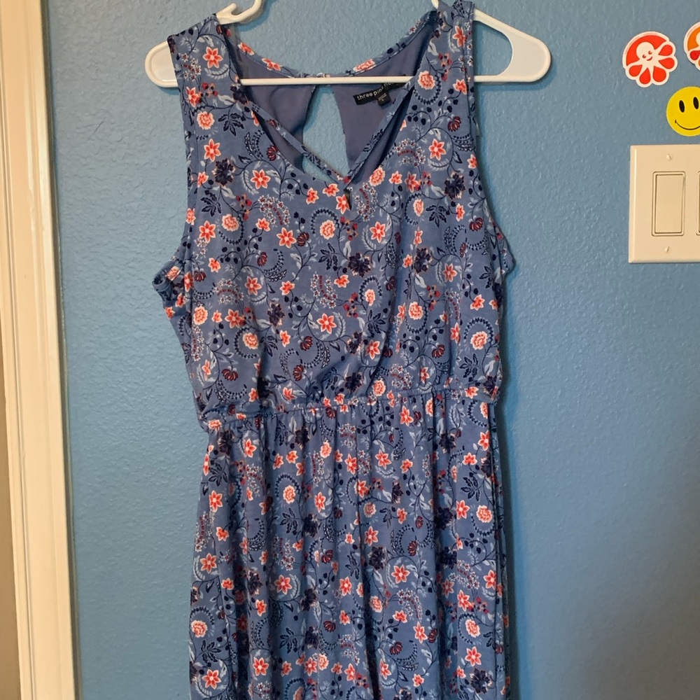 Blue floral romper worn once